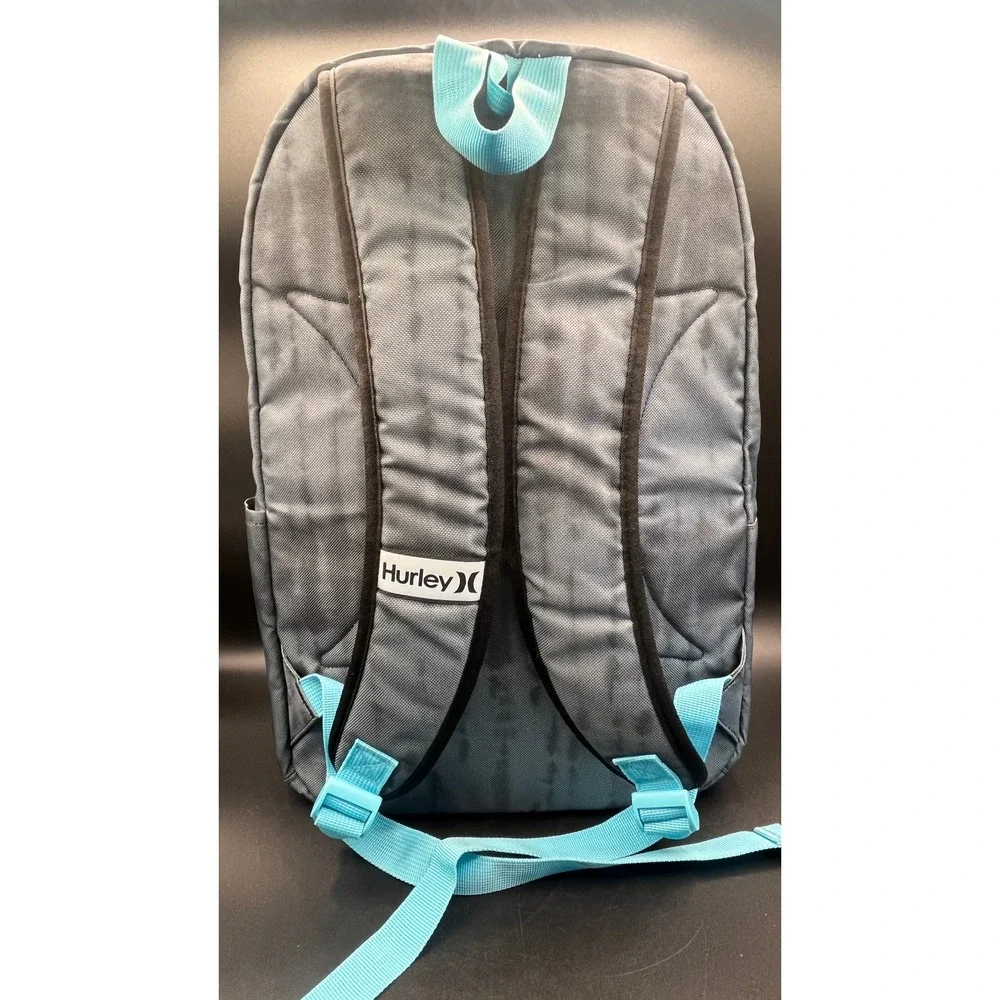 Hurley Grey Tie Dye Backpack Black Blue Trim School Travel Skater Bookbag Unisex